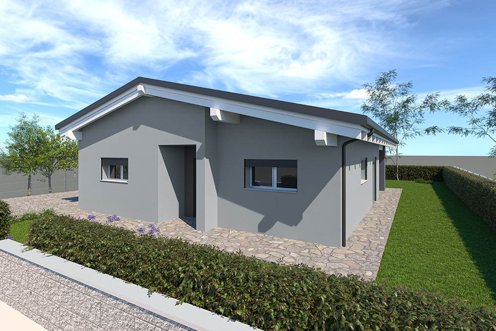 Villa Federica prefabbricata grigio chiaro
