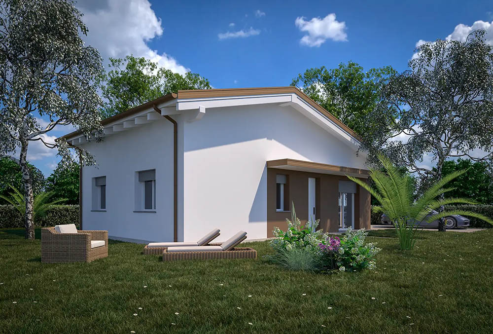 Villa Nicole prefabbricata vista marrone